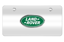 Licence Plate - Land Rover Logo, Brushed Silver finish image