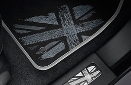 Premium Fußmatten "Union Jack" - Schwarz / Weiß image