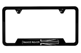 License Plate Frame - Range Rover with Black Union Jack, Matte Black finish