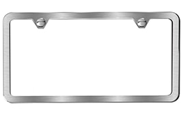 Licence Plate Frame - Slimline, Brushed Silver finish